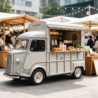 Camión de Comida Personalizado para Donuts y Café con Cocina Comercial, Remolque de Cafetería Móvil para Desayunos, Eventos y Catering