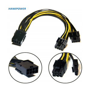 18Awg 20cm करने के लिए 8 पिन महिला पुरुष 2 ( 6 + 2) पिन PCI-एक्सप्रेस 8pin करने के लिए दोहरी 8 पिन फाड़नेवाला GPU ग्राफिक्स कार्ड बिजली की आपूर्ति केबल - Product Image 2