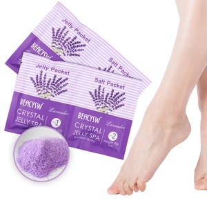 Sel de bain de pieds fait <span class=keywords><strong>maison</strong></span> à la lavande, cristaux de gelée de sel en poudre pour adoucir et blanchir, cristaux de bain de pieds DIY - Product Image 1