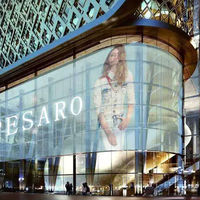 Écran publicitaire LED extérieur haute définition transparent anti-reflet P3.91-7.82 pour la publicité en centre commercial