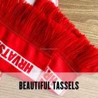 Écharpe en acrylique tricotée jacquard brodée pour supporters de football, personnalisable, de bonne qualité, faible MOQ, sur demande