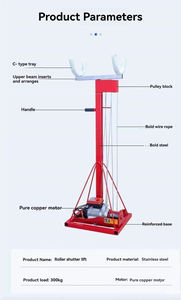 3.7M 4.9m baja pintu gulung Lift <span class=keywords><strong>Hoist</strong></span> kawat tali Sling listrik 220V AC Lift untuk penggunaan rumah kondisi baru - Product Image 2