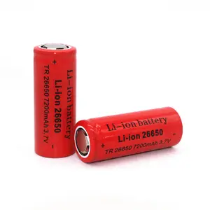 נטענת ליתיום סוללה 3.7v קיבולת גבוהה 26650 3.7V 7200mAh עם שטוח סוף תאים גליליים עבור קול ציוד