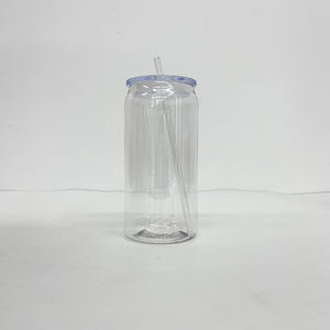 Verre à bière en acrylique transparent 20 oz, gobelet à boire en plastique, mug à bière avec couvercle en PP et paille pour enveloppes UV DTF - Product Image 1