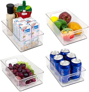Fridge Organizer Freezer Plastic Storage Bins Clear Stack Kitchen Organization