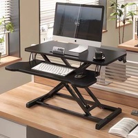 Convertisseur de bureau assis-debout réglable en hauteur avec ressort à gaz pneumatique pliable de haute qualité pour ordinateur portable à utiliser dans la chambre