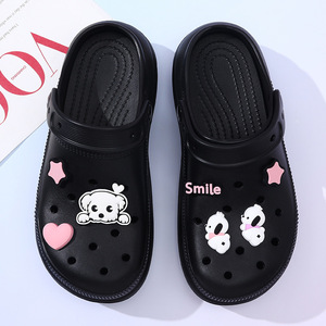 White Women's <b>Clogs</b> With Cartoon Bear Design Thick EVA Sole Summer Beach Shoes - Product Image 4
