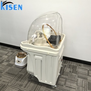 Bac à shampoing moderne en acrylique KISEN pour salon de coiffure et spa avec éclairage LED, facile à nettoyer, design portable pour usage commercial - Product Image 5