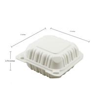 Luxe biologisch afbreekbare, magnetronbestendige PP + calciumcarbonaat wegwerp lunchbox met meerdere inhoud, rechthoekig