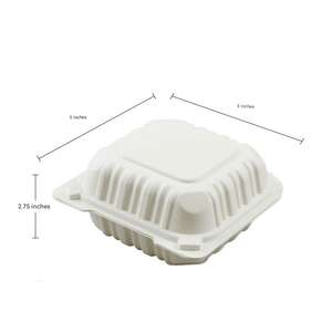 Boîte à lunch personnalisée en PP + carbonate de calcium, compatible micro-ondes, récipient à emporter, boîte à hamburger rectangulaire jetable, couvercle intégré - Product Image 3