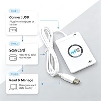 Lector y Grabador de Tarjetas Inteligentes NFC RFID, Alimentado por USB, 13.56Mhz, Duplicador de Tarjetas con Chip IC, con Cable USB, Suministro de Fábrica