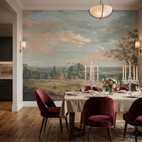 Papier peint mural autocollant imperméable et écologique, motif paysage champêtre anglais moderne, style rustique ferme, facile à poser soi-même