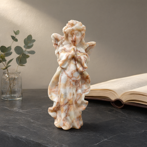 Figura de Ángel Alado Tallada a Mano en Jaspe Rojo, para Positividad, Protección, Decoración del Hogar y Oficina - Product Image 3