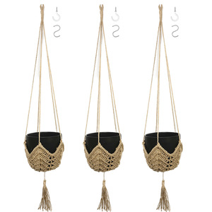 Pots de jardin Jardinières Paniers faits à la main Paniers suspendus en <span class=keywords><strong>corde</strong></span> de sisal avec jarret - Product Image 1