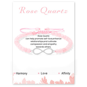 Nuovi Braccialetti in Acciaio Inossidabile con Simbolo Infinito, Perline in Pietra da 4mm, Intrecciati a Mano, Regolabili, con Cartoncino, Regalo Ideale per <span class=keywords><strong>Migliori</strong></span> Amici - Product Image 6