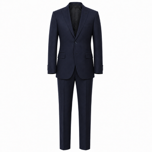 <span class=keywords><strong>Traje</strong></span> de Lana de 2 Piezas <span class=keywords><strong>para</strong></span> Hombre, 70% Lana, <span class=keywords><strong>Azul</strong></span> <span class=keywords><strong>Marino</strong></span>, Diseño Espigado, Solapa de Pico, Dos Botones, Formal de Negocios, <span class=keywords><strong>Boda</strong></span>, Conjunto a Medida - Product Image 2