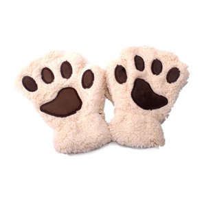 Baby Winter Thick Warm <strong>Gloves</strong> Outdoor Half Finger <strong>Gloves</strong> Cute Cartoon Cat <strong>Claw</strong> <strong>Gloves</strong> - Product Image 5