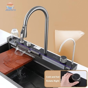 Gran Descuento <span class=keywords><strong>Fregadero</strong></span> <span class=keywords><strong>de</strong></span> <span class=keywords><strong>Cocina</strong></span> Individual Multifunción <span class=keywords><strong>de</strong></span> Acero Inoxidable con Pantalla Digital LED, Cascada Inteligente y Bandeja <span class=keywords><strong>de</strong></span> Drenaje - Product Image 4