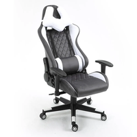Fauteuil de Gaming Luxe Pliable et Inclinable avec Accoudoirs 2D Réglables, Pivotant, en Similicuir Traditionnel, Hauteur Ajustable