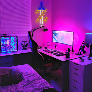 Enseigne <span class=keywords><strong>néon</strong></span> personnalisée en acrylique 8,2x16,1 pouces, motif épée Z, éclairage <span class=keywords><strong>LED</strong></span> <span class=keywords><strong>néon</strong></span> pour <span class=keywords><strong>d</strong></span>écoration de salle de jeu, montage mural, <span class=keywords><strong>d</strong></span>écoration de man cave, alimentation USB - Product Image 6