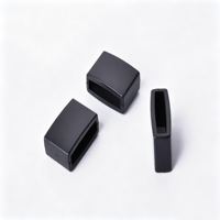 Aglets en plastique noir mat courbés carrés avec cordon de serrage pour accessoires de sweat à capuche et sacs à dos