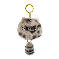 Jopark ODM beau chat mignon noir et blanc longue queue chat porte-clés en peluche Chine fabricant en gros Offre Spéciale porte-clés en peluche