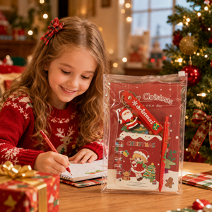 Juegos <span class=keywords><strong>de</strong></span> Regalo Navideños Pafu para Niños, Lindos Cuadernos, Bolígrafos, Llaveros, Artículos Escolares, Juegos <span class=keywords><strong>de</strong></span> Papelería Navideños - Product Image 1