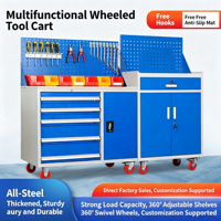 Chariot à outils en acier personnalisable OEM/ODM/OBM, robuste, 10 tiroirs, capacité de charge de 300 kg, système de verrouillage à clé