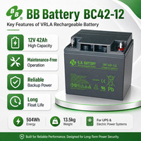 Batterie Reston Bc42-12 12v 42ah Batterie au plomb-acide régulée par soupape 12v 42ah Choix idéal pour les petits véhicules de taille moyenne