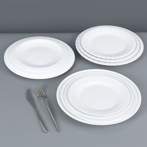 <b>Melamine</b> <b>plates</b> for restaurant stir-fries, noodles, and other dishes; commercial catering <b>plates</b> for rice bowls and side dishes - Product Image 1