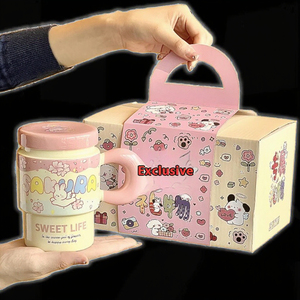 Lelyi Charming Girl's Cherry Blossom Mug Cuchara <span class=keywords><strong>de</strong></span> tapa <span class=keywords><strong>de</strong></span> cerámica bonita <span class=keywords><strong>para</strong></span> fiesta <span class=keywords><strong>de</strong></span> oficina Desayuno Cute Ins Style Coffee Cup - Product Image 2