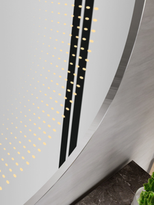 กระจกห้องน้ำ LED ทรงอุโมงค์สแตนเลสแบบไม่สมมาตร (กระจก 3 มิติ แบบไร้ขอบ / กระจกอินฟินิตี้) พร้อมเลนส์กระจกนิรภัย - Product Image 5