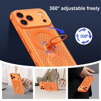 Casing Pembuang Panas Magnetik untuk iPhone 17 Pro Max/17 Air/16 Plus/15/14  Perlindungan Pendinginan Anti Jatuh 360 Putar dengan Dudukan Logam