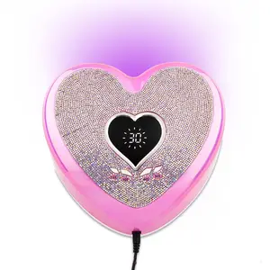 Manufacturer Low Price Lamp Uv Led Nails Curing Lamp Pink Heart Diamond Custom Cheap Wholesale Price Nail Uv Lamp Dryer 96W