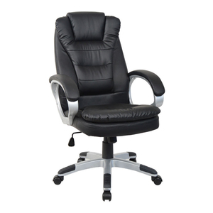 Silla de <span class=keywords><strong>Oficina</strong></span> Giratoria Económica <span class=keywords><strong>para</strong></span> Jefe Ejecutivo, Reclinable, Eléctrica, Clásica en PU Negro - Product Image 1