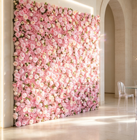 Mur floral coloré en fleurs roulées, fait main, pour décoration de mariage, événement ou fête
