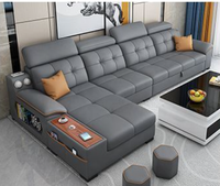 Modernes 3-Sitzer Queen L-förmiges Modulares Stoffsofa-Bett mit Verstellbarer Rückenlehne und Stauraum Multifunktionales Wohnzimmermöbel