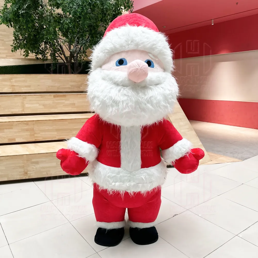 Desfile de Navidad Merry Inflatable mascota disfraces Merry Santa inflable disfraces de felpa con baterías