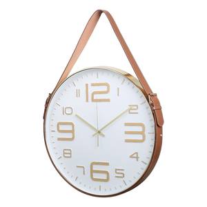 Reloj de pared minimalista blanco de 20 pulgadas con diseño de correa creativa, silencioso, sin tictac, de cuarzo, para decoración artística del hogar. - Product Image 3