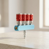 Outils pneumatiques, système de déviation pneumatique à quatre voies, système d'échappement, 4 tuyaux de distribution d'air, ensemble de tuyaux de gaz à connexion rapide américaine