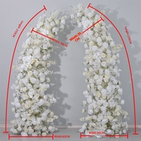 Colonnes de fleurs artificielles pour mariage : roses blanches, orchidées, gypsophile – Décoration florale en soie pour scène – Vente directe usine en gros