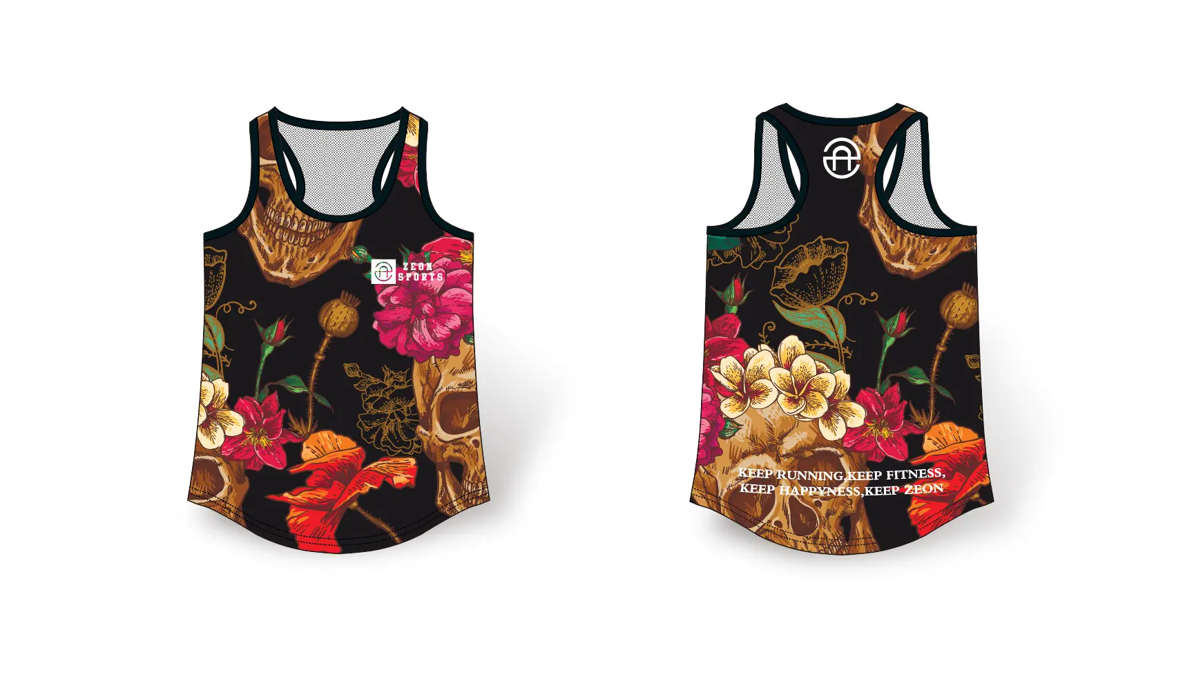 Atacado senhoras ginásio top personalizado executando singlets sublimação completa rápida seca correndo tank top