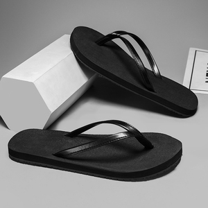 Sandalias de Mujer Negras de PU, Punta Abierta, Antideslizantes, Suela de EVA, Pantuflas de Verano para Exteriores - Product Image 2
