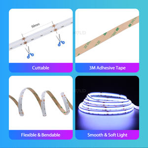 24V Low Voltage 5M RGB LED COB Strip for Home Lighting Car Interior <b>Decoration</b> - Product Image 2