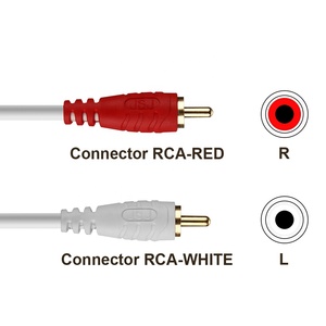 สายสัญญาณเสียง2RCA ตัวผู้เป็นตัวผู้สำหรับ HiFi ออดิโอไฟล์สำหรับเครื่องควบคุมดีเจโฮมเธียเตอร์ HiFi เครื่องขยายเสียง - Product Image 4