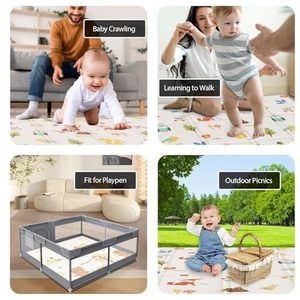 <span class=keywords><strong>Tapis</strong></span> de jeu pour bébé en mousse XPE à motifs mignons, sans BPA, <span class=keywords><strong>tapis</strong></span> de jeu pliables en trois parties pour enfants - Product Image 3