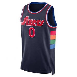 2022 76er Jersey Hot Press Broderie <span class=keywords><strong>Maillot</strong></span> <span class=keywords><strong>de</strong></span> <span class=keywords><strong>basket</strong></span>-ball <span class=keywords><strong>de</strong></span> qualité populaire - Product Image 2