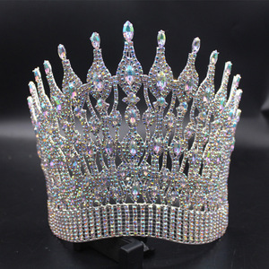 มงกุฎนางงามหิน AB ขนาดใหญ่8นิ้วมงกุฎพลอยเทียมมงกุฎสวยงามแบบปรับแต่งได้ - Product Image 1