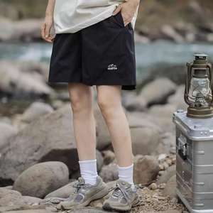 Pantalones cortos de secado rápido de verano de cintura alta para hombre, pantalones casuales holgados de moda para playa, pantalones cortos deportivos para hombre, Color sólido - Product Image 3