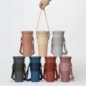 Popular Taiwanese seller: <b>Large</b>-capacity water bottle sleeve, handle/bag suitable for 830ml <b>cups</b>, leather sleeve for milk tea - Product Image 1